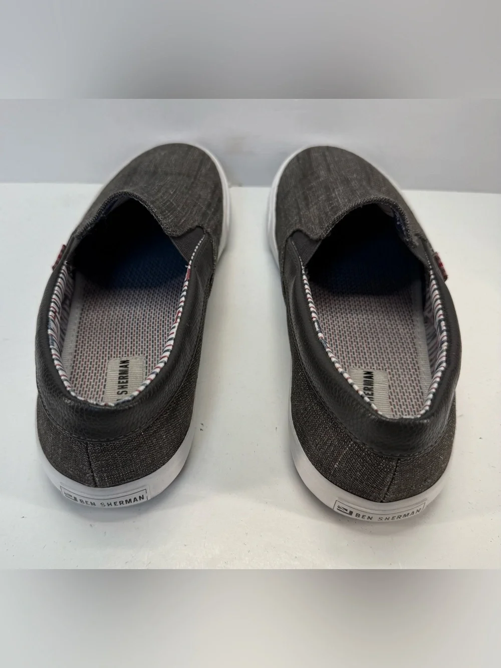 Ben Sherman Percy Men's Slip-On Casual sneaker in Dark Denim Charcoal size 9.5